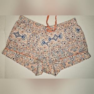 Paisley Modal/Cotton Blend Drawstring Shorts - [M]